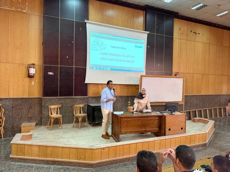 تنفيذ ورش عمل المشروع القومي (موده) لطلاب كلية الهندسة